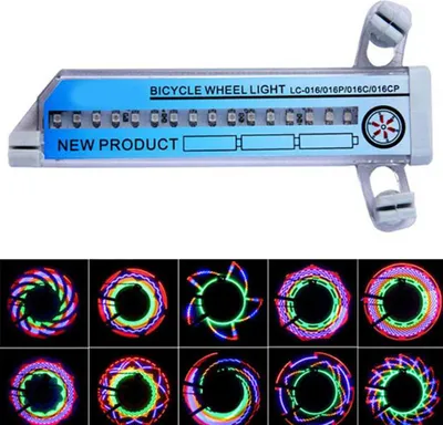 Produktbild von Bunte 32-LED Fahrradleuchte 32 Muster Fahrrad Reifen Rad Speichen dekorative Lampe Buntes Licht