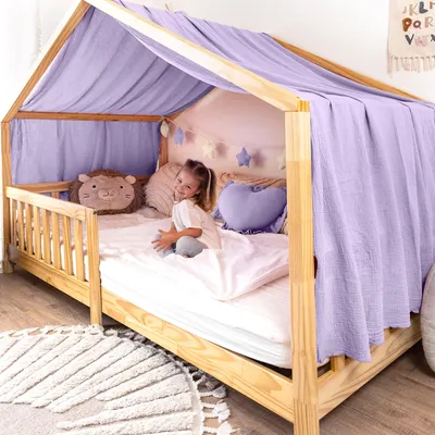 Produktbild von Himmel für Hausbett Gold aus Musselin - 320, 360 oder 420 cm