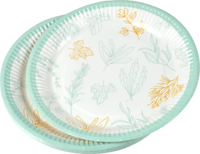 Image de Set de 10 assiettes carton 18 cm Aromates