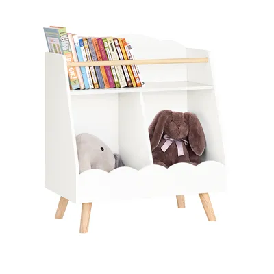 Immagine prodotto di SoBuy KMB100-K-W Scaffale per bambini con 3 scomparti Scaffale per bambini Scaffale Montessori bianco WHT circa 61x71x35cm