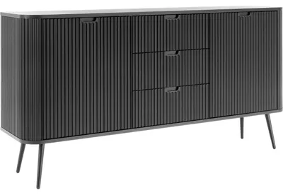 Produktbild von Kommode ZOVI Schwarz aus Holzwerkstoff mit Metallfüßen 87x168x39cm (HxBxT)