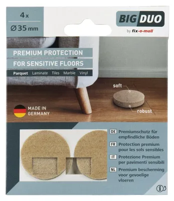 Produktbild von Big-Duo Parkettgleiter rund 35mm fix-o-moll