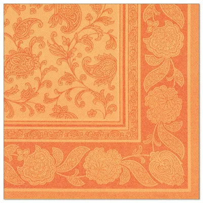 Produktbild von 160 Papstar Servietten ROYAL Collection 1/4-Falz 40 cm x 40 cm orange Ornaments 11419