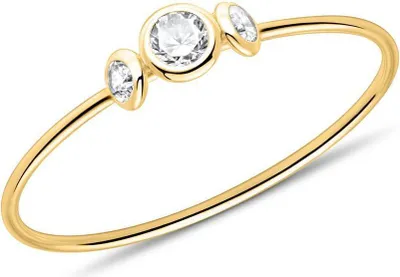 Produktbild von 9K Goldring für Damen von Unique mit Zirkoniasteinen (Größe: 48mm)
