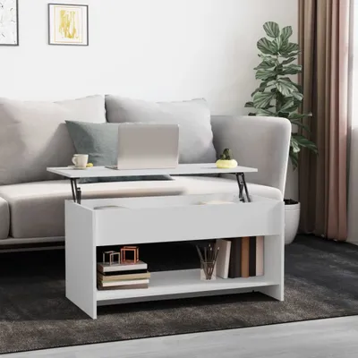Produktbild von "Rabatt" Couchtisch modern - Wohnzimmertisch - Einfache Montage - Weiß 102x50x52,5 cm Holzwerkstoff - Kaffeetisch CC20865