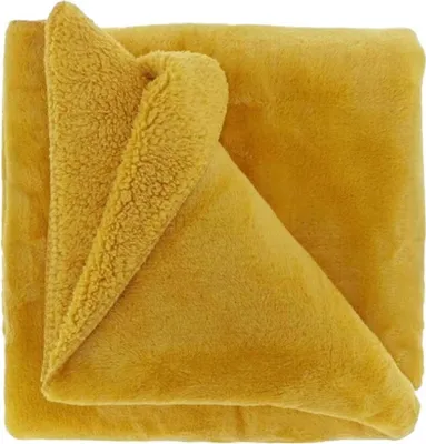 Obrázok produktu pre Plyšová deka 150 x 200 cm " Útulná deka "Torvah" " Deka svetložltá " Plyšová fleecová deka na gauč