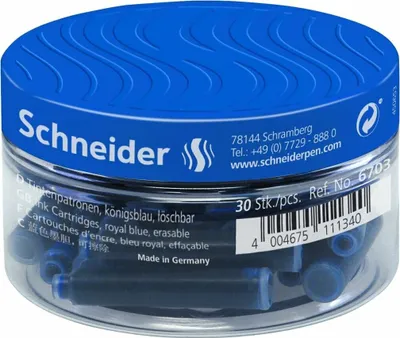 Image de Recharge d'encre Schneider, pot de 30 pièces, bleu royal