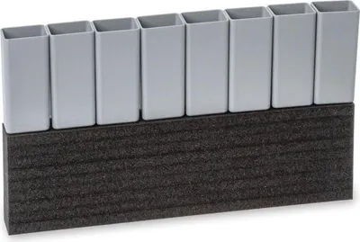 Produktbild von Ausgleichsset für NextGen Euroboxen (HxBxT 22x40x60cm) bestehend aus 8x Einsatzkästen 0403-100 mit Schaumstoffstreifen
