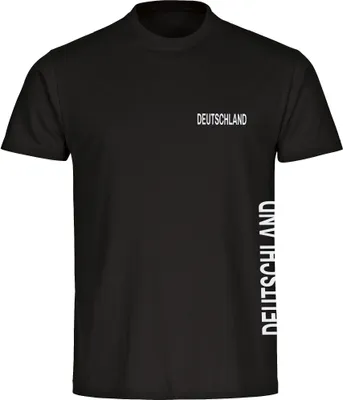 Produktbild von multifanshop Kinder T-Shirt - Deutschland - Brust & Seite, schwarz, Größe 140