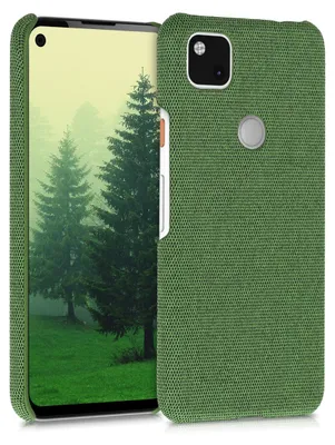 Produktbild von kwmobile Schutzhülle kompatibel mit Google Pixel 4a - Hülle - Stoff Cover Handyhülle - Backcover in Grün