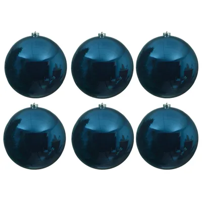 Produktbild von 6 x Weihnachtskugeln für den Außenbereich, Ø 14 cm frostfest und witterungsbeständig nachtblau - Christbaumkugeln - Weihnachtsbaumkugeln für Draußen
