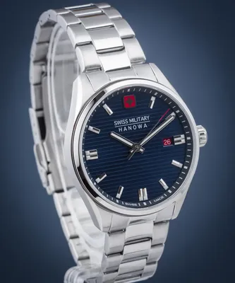 Produktbild von SWISS MILITARY HANOWA Herrenuhr Quarzuhr silber / blau onesize Herren 40 SMWGH2200101, SMWGH2200102, SMWGH2200105, SMWGH2200141