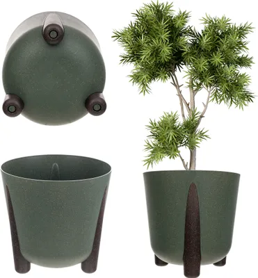 Obrázok produktu pre Kvetináč KADAX, nožičky + vložka, 18 cm, zelený