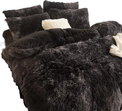 Produktbild von Extra mäkká a pohodlná plyšová 3-dielna posteľná bielizeň, Posteľná bielizeň – SNUGGBED čierna
