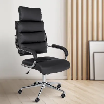 Zdjęcie produktu dla Ergonomiczne krzesło biurowe - Krzesło biurowe - Wysoka stabilność i długotrwały komfort | Kolor: Czarny