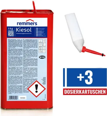 Produktbild von Set REMMERS KIESOL 5 KG Verkieselung Abdichtung + 3 Dosierkartuschen