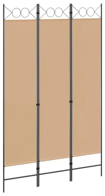 Image de Paravent à 3 panneaux Beige 120 x 200 cm Tissu