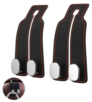 Produktbild von Kfz-Kopfstützenhaken Taschenhalter Auto - 2 Stück - Haken für Kopfstütze - Autotaschenhalter Set