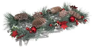 Produktbild von Tafelaufsatz 4 windlichter 39x14cm rot - Feeric Lights & Christmas