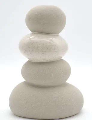 Zdjęcie produktu dla Gilde Vase, Steindaube, Stones, Steinmotiv, Keramik, hellgrau, VE 4 Höhe: 20.00 cm Breite: 14.50 cm Tiefe: 10.00cm 61236