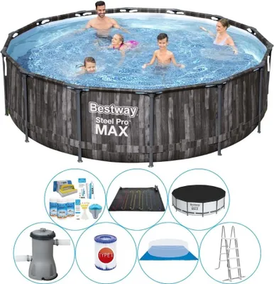Zdjęcie produktu dla Oferta na basen - Bestway Steel Pro MAX Wood 427x107 cm okrągły