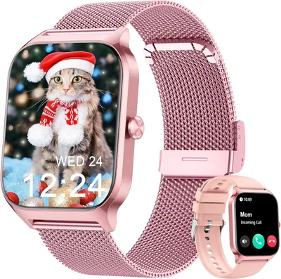 Produktbild von Smartwatch mit Telefonfunktion für Damen Herren Blutdruckmesser, Herzfrequenzmesser, SpO2-Messung, Schlafüberwachung, Menstruationszyklusüberwachung