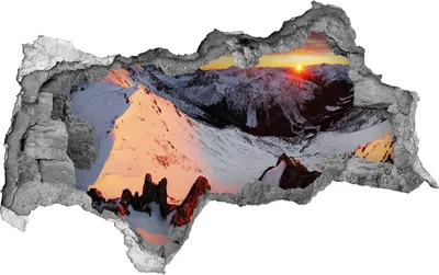 Produktbild von Selbstklebender Loch-3D-Aufkleber 95x73 cm Berge im Winter