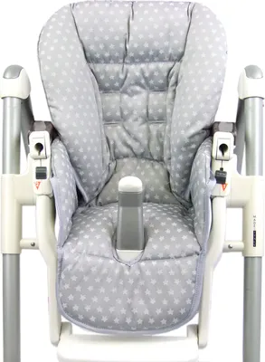 Produktbild von BAMBINIWELT Ersatzbezug, Sitzkissen, Bezug für Peg-Perego-Prima-Pappa-Diner STERNE hellgrau
