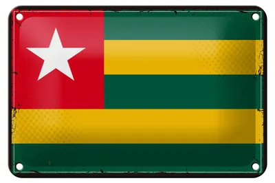 Produktbild von Blechschild Flagge Togos 18x12cm Retro Flag of Togo Dekoration