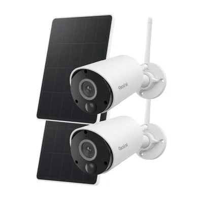 Produktbild von Reolink Argus Eco+Solarpanel, 5MP Batterie 2,4GHz WiFi Überwachungskamera Aussen, Personen/Fahrzeugerkennung, Nachtsicht, 2-Wege-Audio, 2 Pack