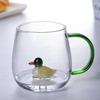 Image de Tasse en verre borosilicaté transparent en forme d'animal, 380 ml
