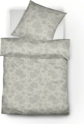 Produktbild von Fleuresse Lech Edelflanell Bettwäsche 135x200 Blumen silber  604109-10