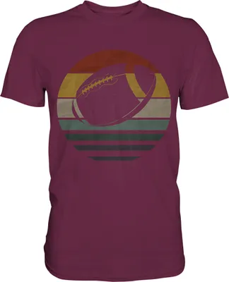 Produktbild von Retro American Football T-Shirt – Burgundy / XXL