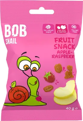 ŻELKI JABŁKO - MALINA BEZ ŻELATYNY BEZGLUTENOWE 40 g - BOB SNAIL