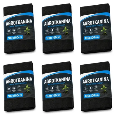 Productafbeelding van Onkruiddoek 100 x 100 cm, set van 6 stuks – geweven anti-worteldoek PP, UV-bestendig, waterdoorlatend, met plantlijnen voor de tuin