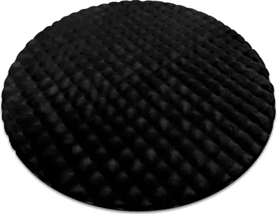 Produktbild von Teppich BUBBLE Kreis schwarz 25 IMITATION VON KANINCHENFELL 3D - strukturell Schwarz rund 120 cm