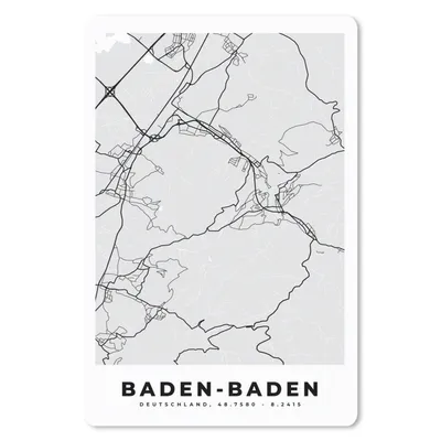 Produktbild von MuchoWow® Mauspad Mousepad Deutschland - Baden-Baden - Karte - Stadtplan - Wegbeschreibung 18x27 cm - Mousepads - Maus Mat - Pad - Mausunterlage