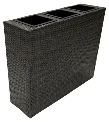 Produktbild von Raumteiler XXL Bicolour Blumentopf Pflanzkübel Rattan Grau 100x80x30cm