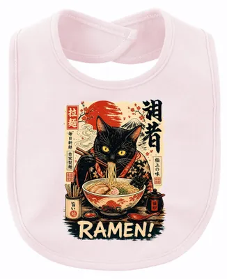 Produktbild von RAMEN! Schwarze Katze Japan Anime Manga Nudeln Retro Y2K Otaku Baby Lätzchen, Pink, Einheitsgröße