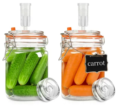 Produktbild von Set mit 2 Fermentationsgläsern mit Deckel