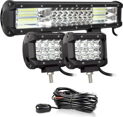 Productafbeelding van LED-lichtbalk, zeer helder, duurzame constructie, 15 inch, 2x36W, met kabel