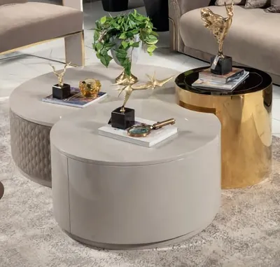 Obrázek produktu pro Konferenční stolek do obývacího pokoje, moderní design, dřevo, čalounění, XLMÖBEL, jednobarevný