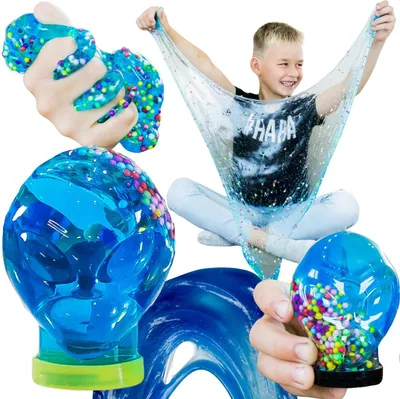 Produktbild von Anti-Stress-Schleim mit Schaumstoffbällen Ufo Bunter Schleim für Kinder 100g 80060