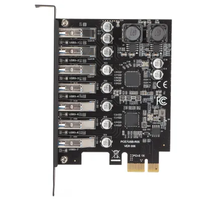 Produktbild von 7 Ports PCIE zu USB 3.2 HUB PCIE Erweiterungskarte 5Gbps Externer Controller PCI