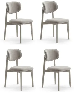 Obrázek produktu pro Sada čtyř židlí v béžové barvě. Exkluzivní čalouněné židle od designéra