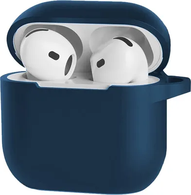 Immagine prodotto di Custodia in silicone – Compatibile con Apple AirPods 4 – Blu scuro – Blu navy