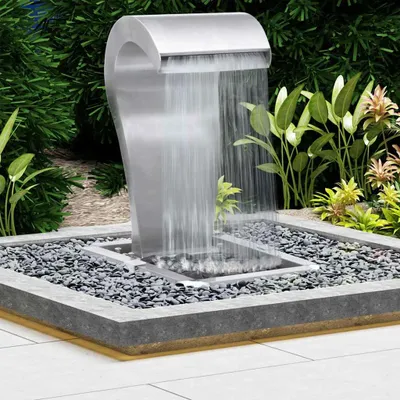 Immagine prodotto di Vidaxl Garten Wasserfall 52,4 x 34,2 x 82 cm Edelstahl Silberfarbe