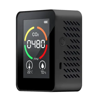 Produktbild von 3-in-1-Kohlendioxiddetektor, Luftqualitätsmonitor, Temperatur- und Feuchtigkeitsmesser, digitales CO2-Messgerät für Zuhause und Büro