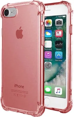 Image de Smartphonica iPhone 6/6s Plus
  housse en silicone transparente antichoc avec bumper - Rouge