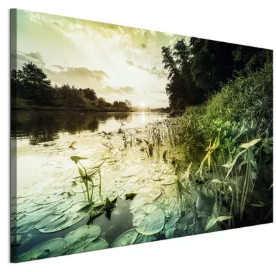 Image de LUMASOUL, tableau mural pour salon, impression sur toile, paysage, 90x60 cm, composition en une seule pièce, idéal pour chambre, couloir, bureau et cuisine, motif photographique moderne